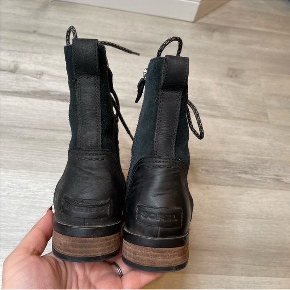 Sorel Emelie Short Lace Boot Light Rain and Heavy Rain Waterproof Black Size 8.5 - Picture 9 of 11